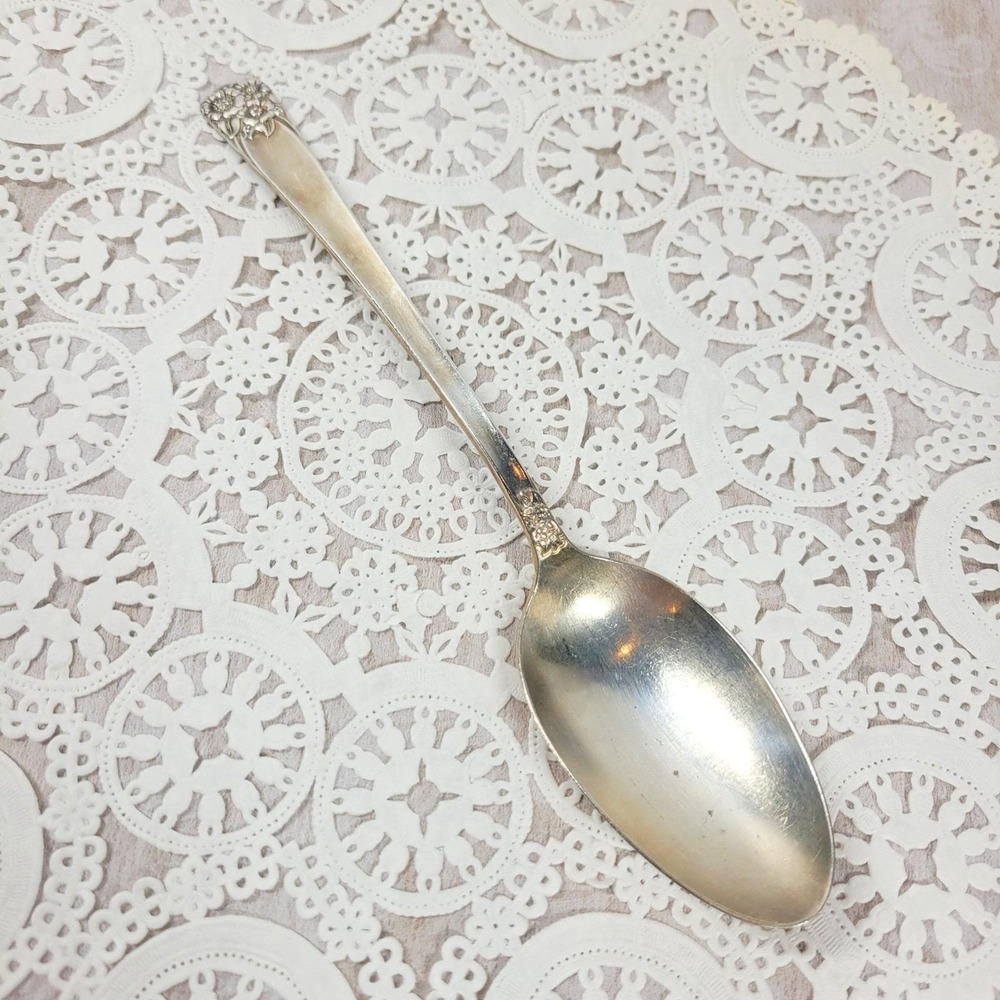 WM Rogers & Son Vintage "April" Silver plate IS Serving Spoon 1950s